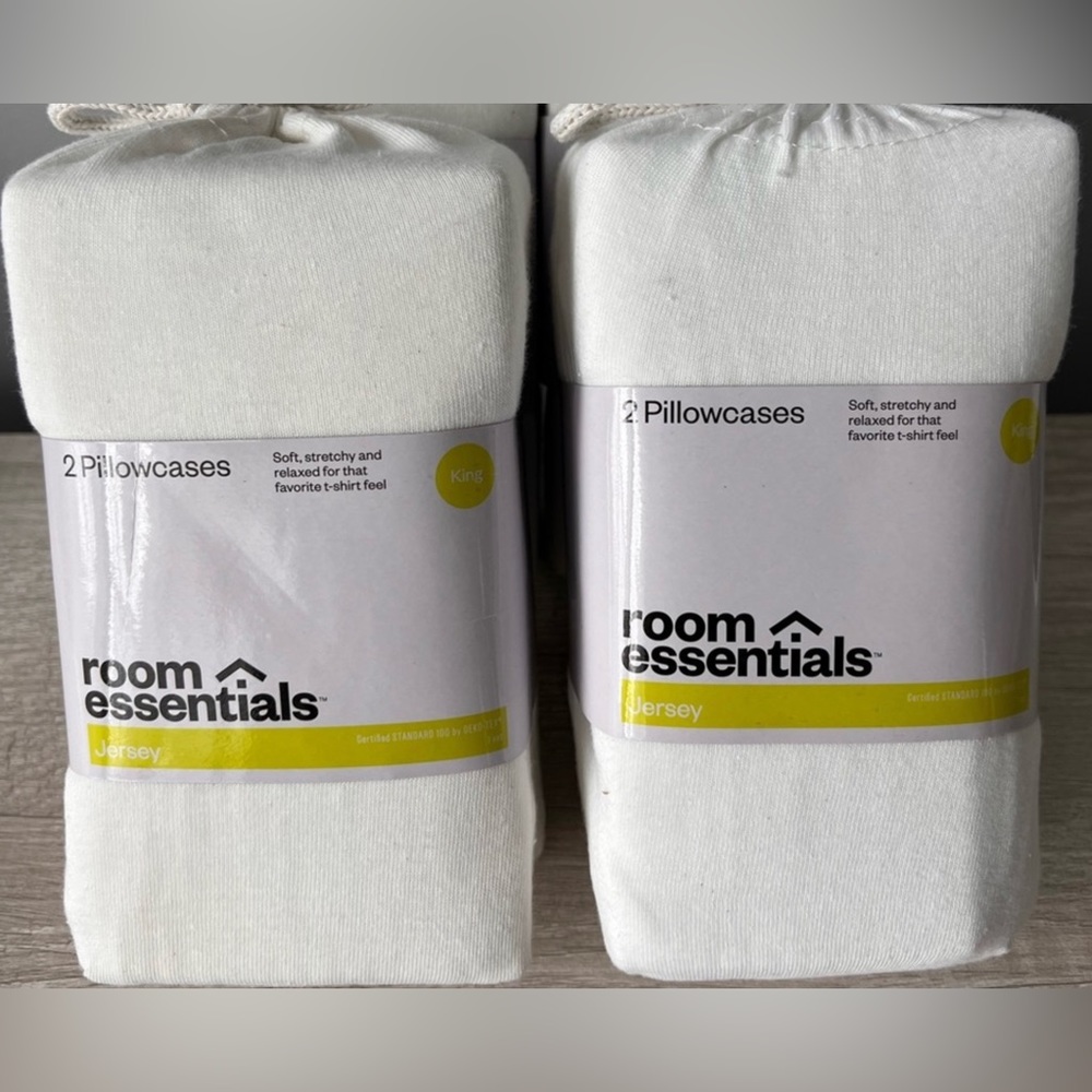 2 Pack - Room Essentials King Size Jersey Pillow Cases